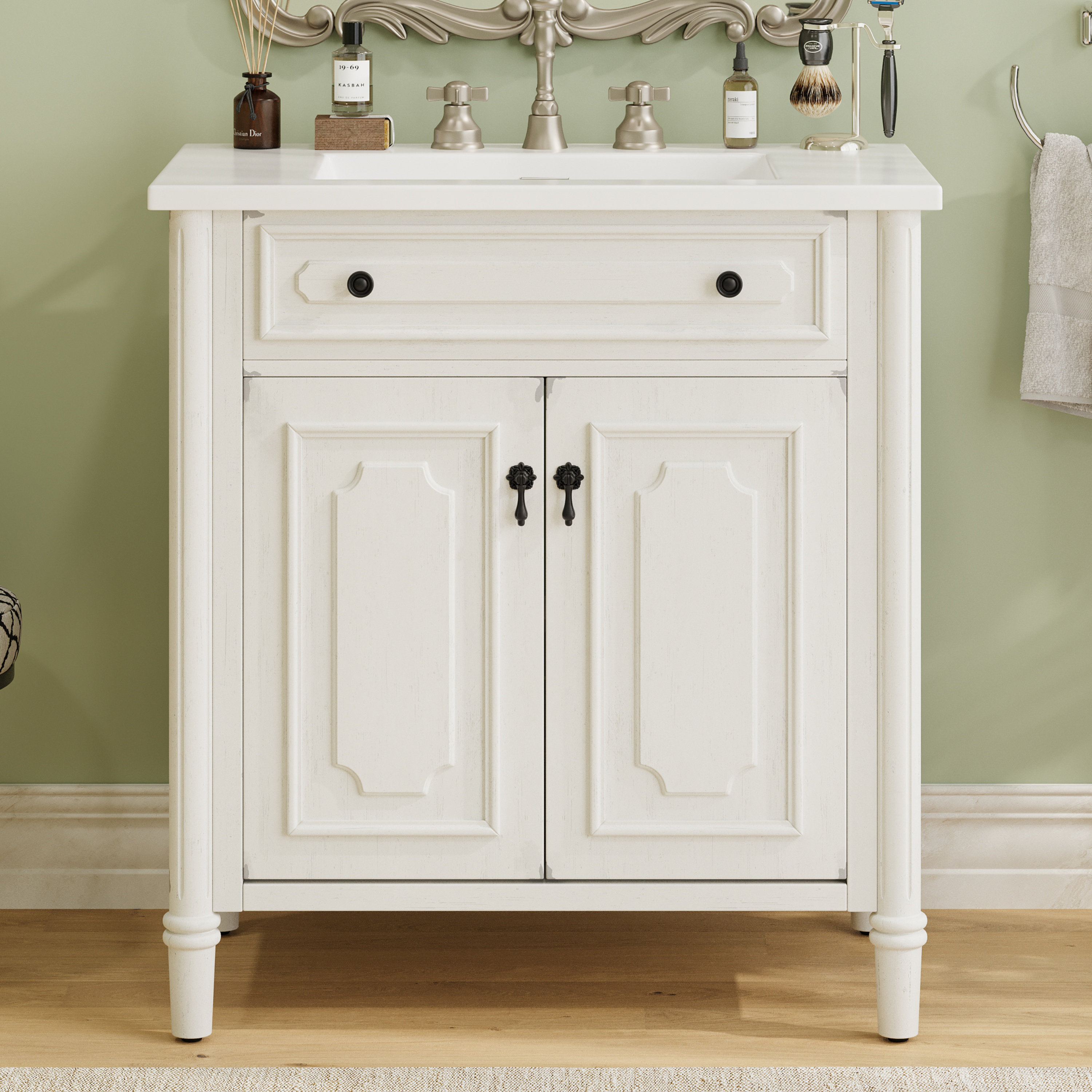 Canora Grey Rizo 31" Vintage Bathroom Vanity With Sink | Wayfair