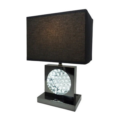 Lampe de table en nickel noir Monica