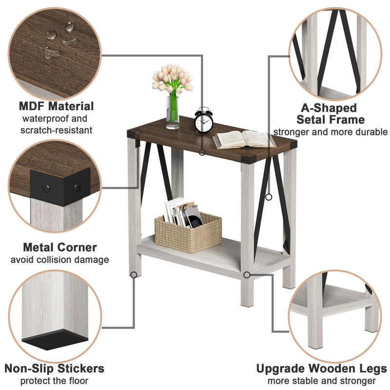Farmhouse End Table for Small Spaces