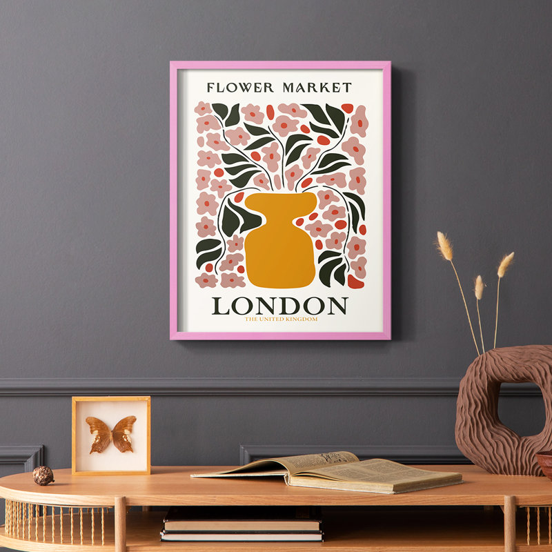 Matisse XXIV, reproduction encadrée - bois massif, Rose, H 10 po x l 8 po