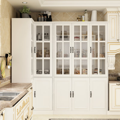 L-Sharped Corner Pantry Cabinet by Red Barrel Studio