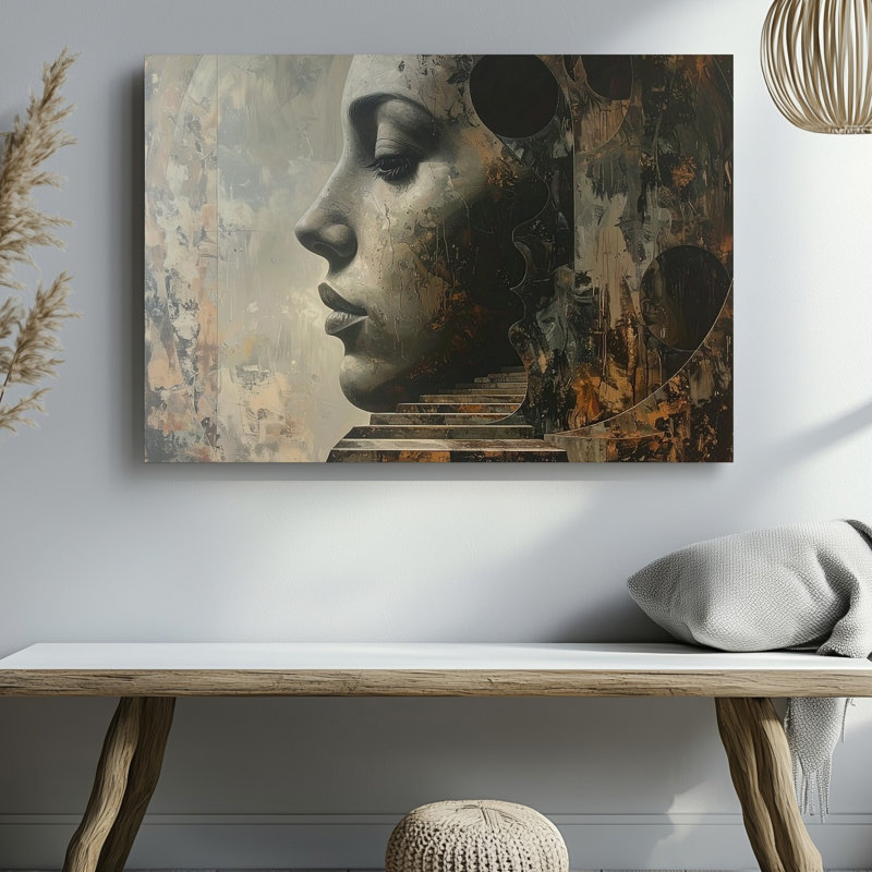 Toile abstraite à visage masqué Canvassurreal, H 9 po x l 12 po