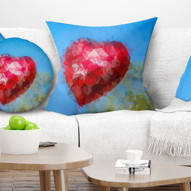 Coussin Polygonal contre ciel bleu - coussin imprimé abstrait, 16 po x 1 po, Coussin décoratif