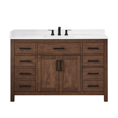 Beckett 54" Freestanding Single Bathroom Vanity with Quartz Top