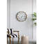 Horloge murale vintage à chiffres romains avec bordure dorée (23,5 x 2,5 x 23,5 po) | Idée cadeau