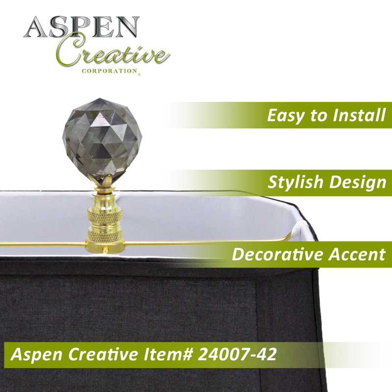 Faceted Crystal Lamp Finial, Gray