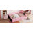 Twin Size Upholstered Platform Bed With Guardrail And Charging Station, Pink-1792366793