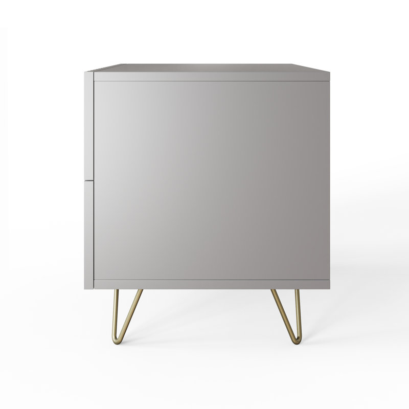 Alipio 40cm W Manufactured Wood Bedside Table, Grey