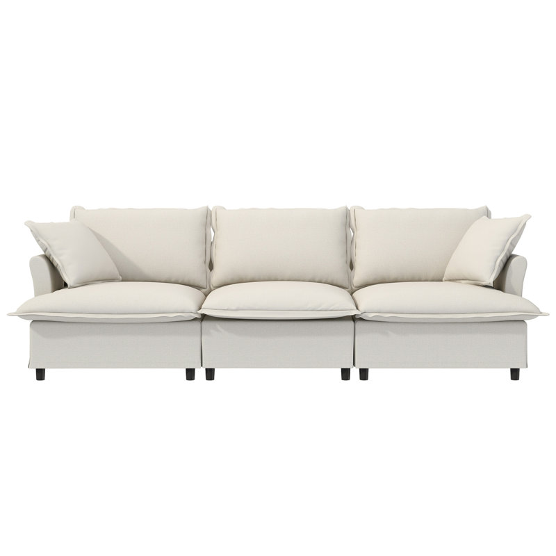 [Nouveau + Vidéo] Module canapé modulaire 3 places 94 * 35 ", Chenille beige