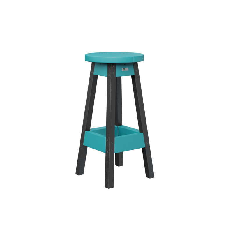 Tabouret de bar d'extérieur Berlin Gardens, Noir, Bleu Aruba