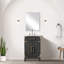 Meuble-lavabo simple avec 18 po Miroir, chêne noir de 20 W, comptoir en acrylique, meuble-lavabo à fermeture en douceur et rangement en chêne, avec fonction