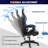 Hoffree LED Ergonomic Gaming Chair with Bluetooth Speakers and Vibration Lumbar Pillow-69741809