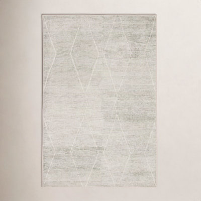 Flensburg Light Blue Ivory Hand-Knotted Rug