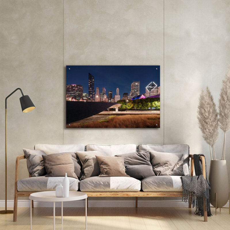 Art mural en verre acrylique Epic Art «Chicago Millennium Bridge 2» par Epic Portfolio, 36 po x 24 po, H 24 po x l 36 po