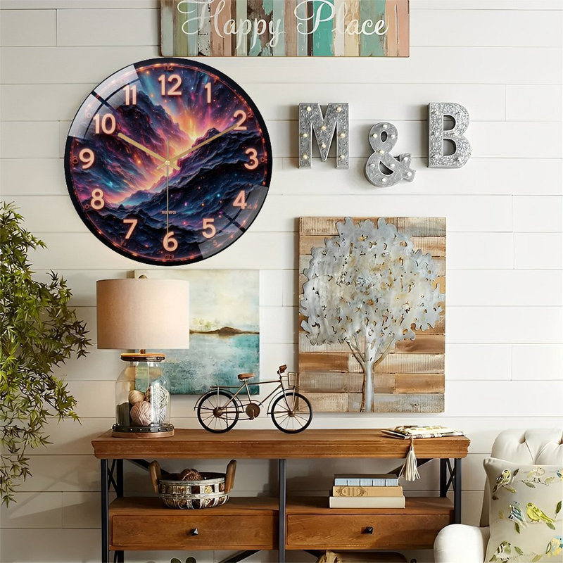Horloge murale 12 po Cosmic Mountain