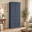 Armoire de cuisine de 172 cm de hauteur avec 4 tiroirs, salle à manger - Bleu marine-159761589