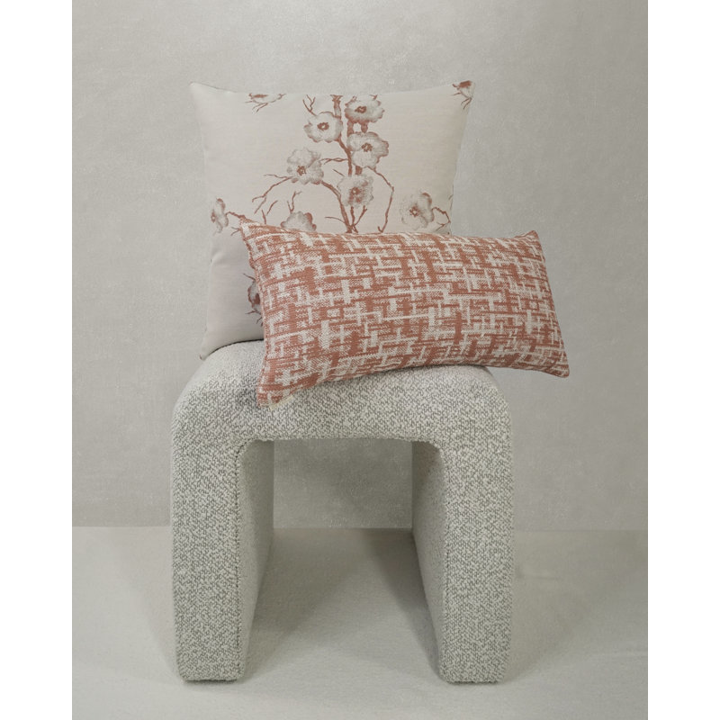 Zahwe Outdoor Throw Pillow, Rose, Rectangle 12"H x 24"W