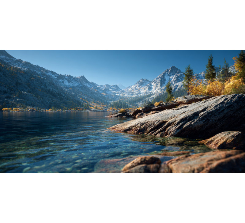 «Crystal Mountain Lake», art mural sur toile tendue, H 24 po x l 48 po x P 1,5 po