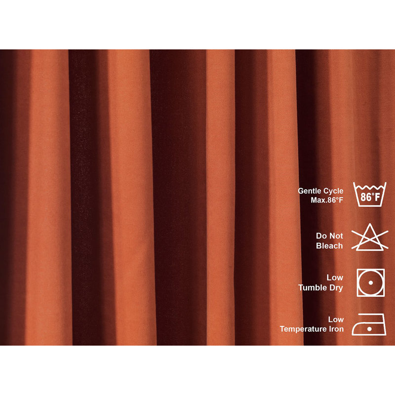 Solid Room Room Darkening Tab top Curtain Panels, Burnt Orange, 52" W x 132" L