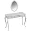 Meuble-lavabo de luxe avec miroir ovale, coiffeuse à 3 tiroirs pour rangement de bijoux, console élégante