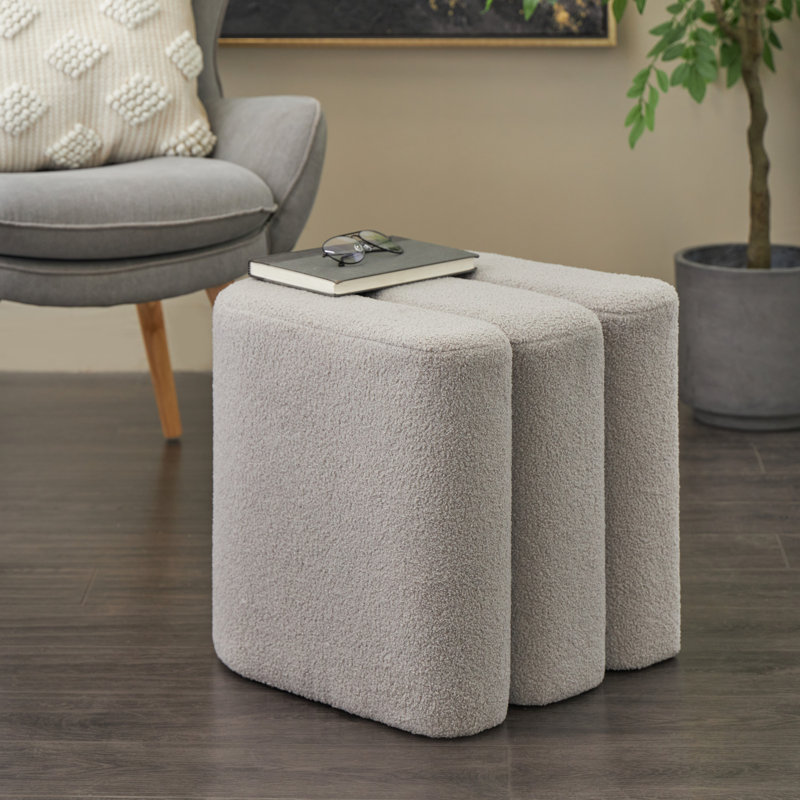 Repose-pieds en polyester avec arches connectées, Gris