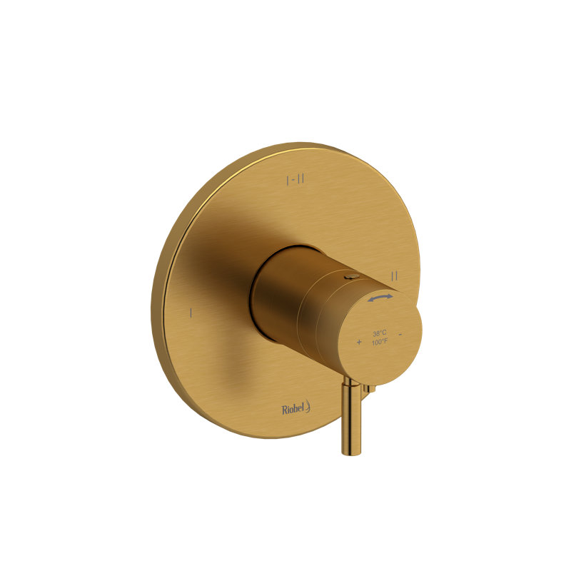 Garniture thermo-équilibrée 1/2 "avec 3 fonctions Riu, Or brossé