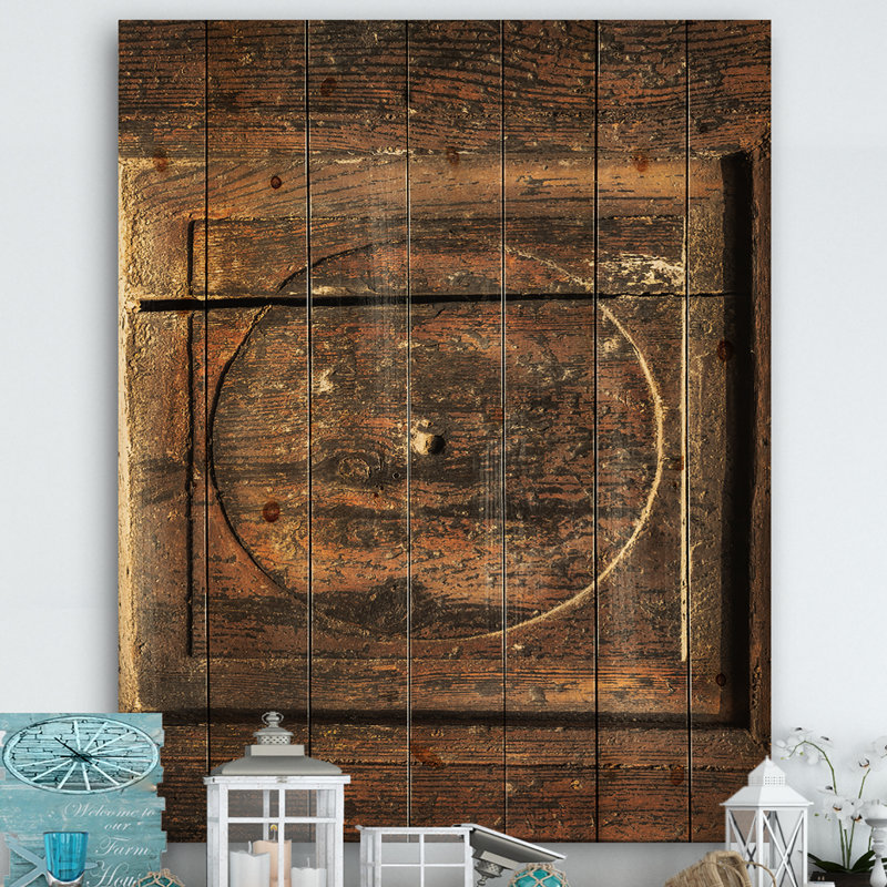 Detail of Old Wooden Door - Graphic Art Print on Natural Wood, 40" H x 30" W x 1.5" D