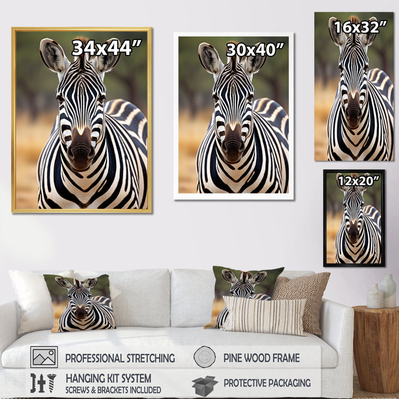 " Zebra Zebra Patterns In ", Black, 20" H x 12" W x 1" D