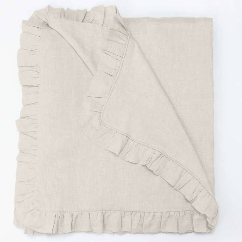 Basillo Linen Duvet Cover, Ivory, Queen