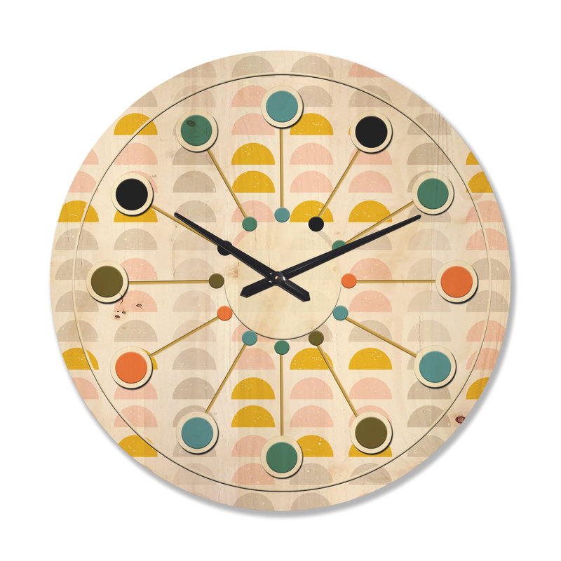 Horloge murale circulaire en bois III, Très grand