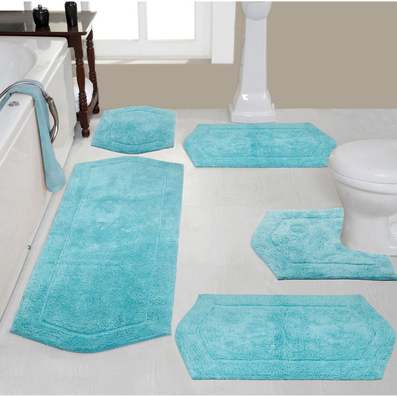 Tapis pour salle de bain Morissette, Turquoise