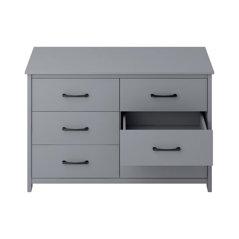Commode 6 tiroirs Allysyn, Gris froid