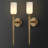 2 - Light Armed Alabaster Wall Sconce Light With Alabaster Shade (Set of 2)