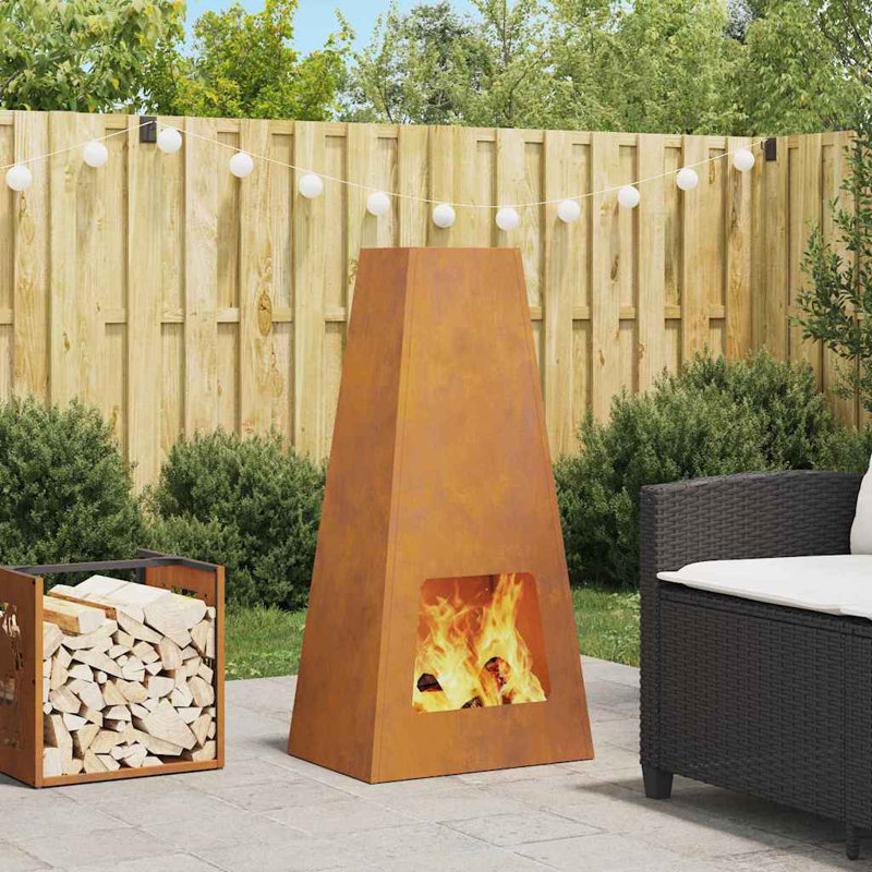 Modern Outdoor Fire Pit, Brown