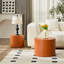 Table de selle moderne en cuir MDF orange moderne - tailles compactes, idéale pour la décoration du salon et l'utilisation quotidienne-1344255490