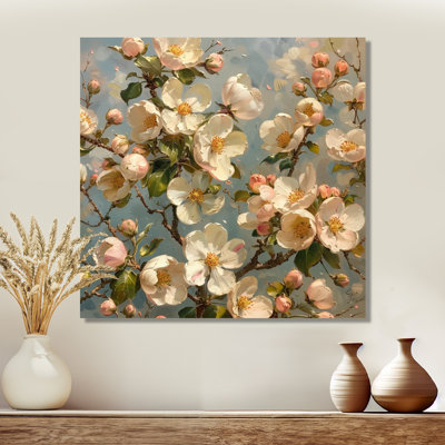  «Pink Apple Blossom Vintage Bloom - Art mural fleur de pommier