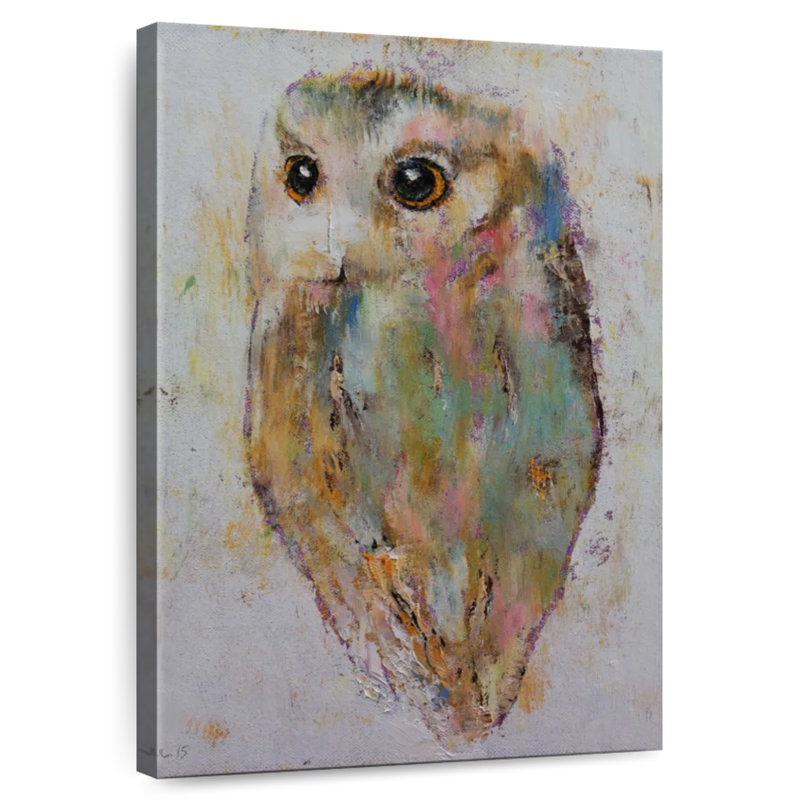 Brampt Pastel Abstract Owl, 39" H x 26" W