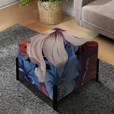 Miroir floral - motif tropical - repose-pieds carré tropical