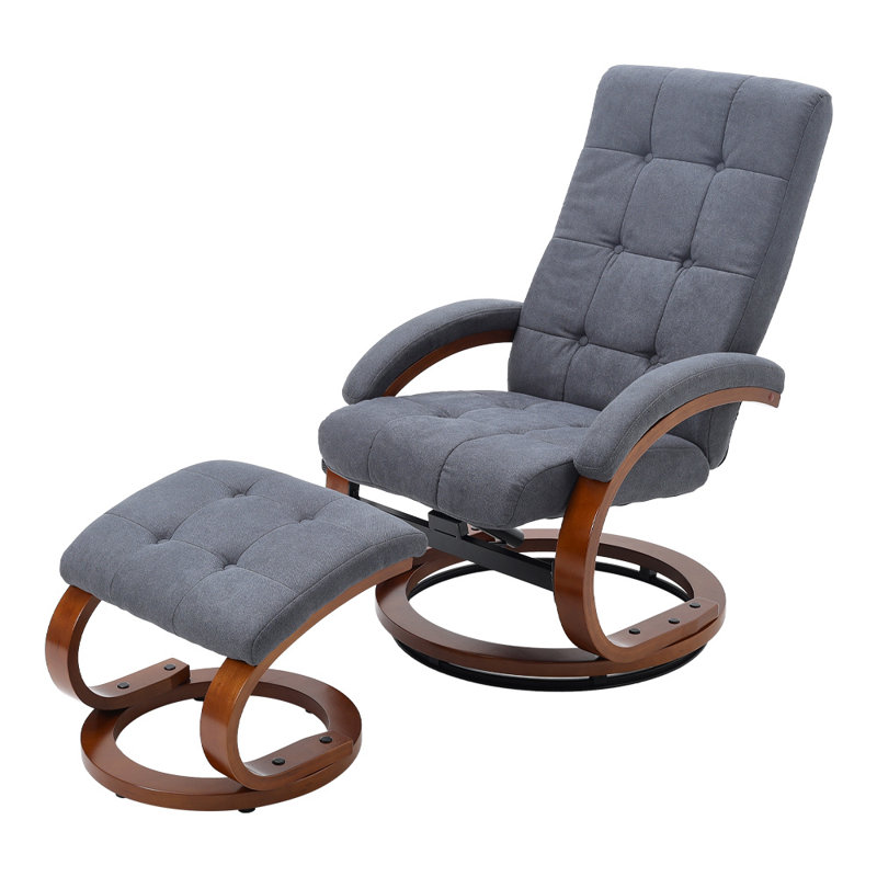 Velvet Recliner with Ottoman