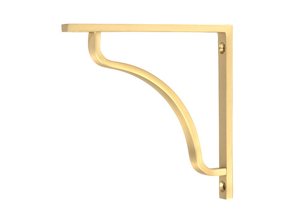 Abingdon Shelf Bracket, 15cm H x 5.9cm W x 1.5cm D, Satin Brass