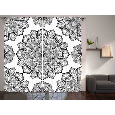 Natalie Culture of Cosmos 2 Piece Floral Semi-Sheer Curtain Panel Set