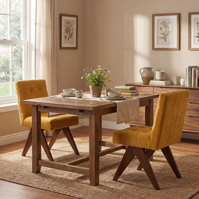 Nieck Tufted Upholstered Parsons Chair, Yellow