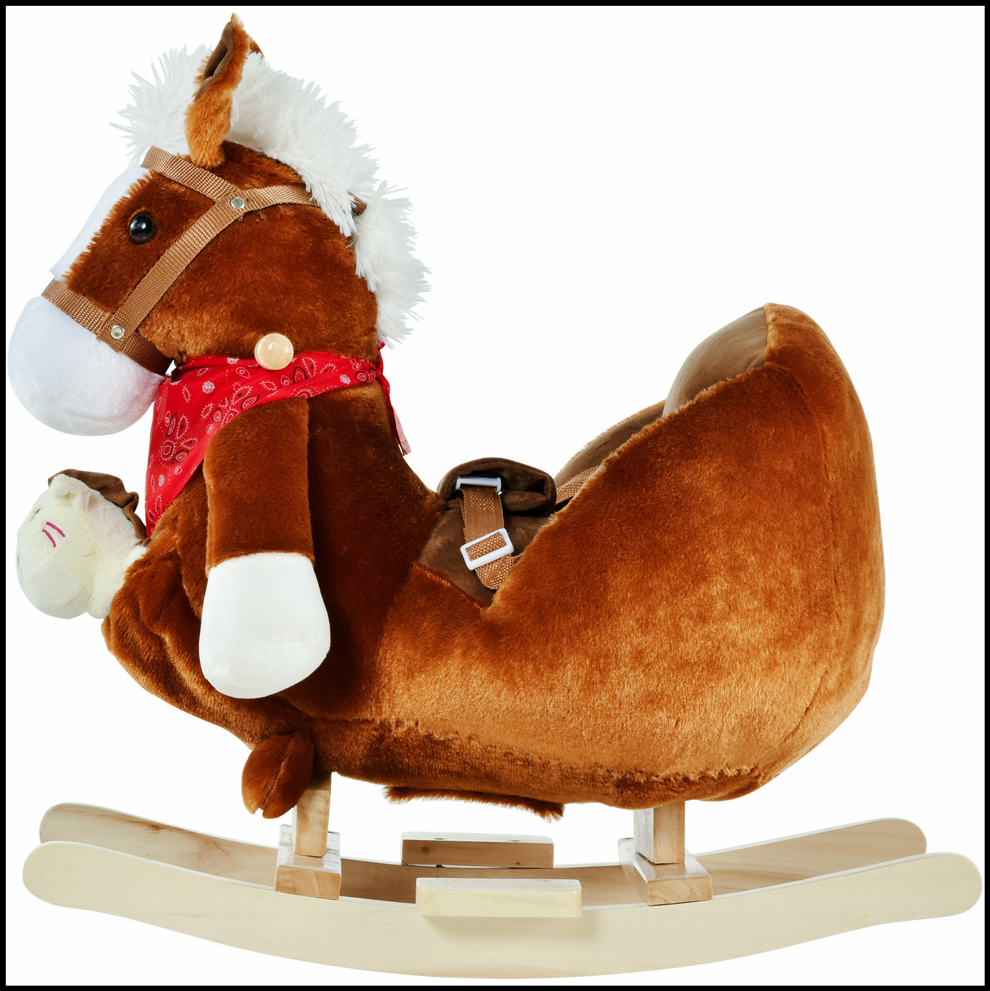 Ophelia & Co. Qaba Kids Ride-On Rocking Horse Toy with Lullaby, Hand ...