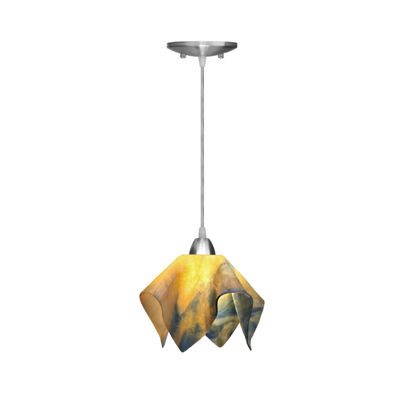 Luminaire suspendu Amergin, Petit, Nickel, Fleur de paille