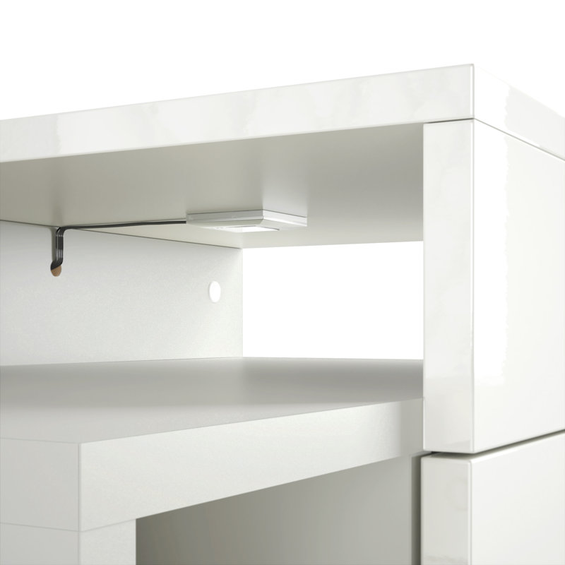 Mcardle 2 Drawer Bedside Table, Bordeaux, With LED spotlight