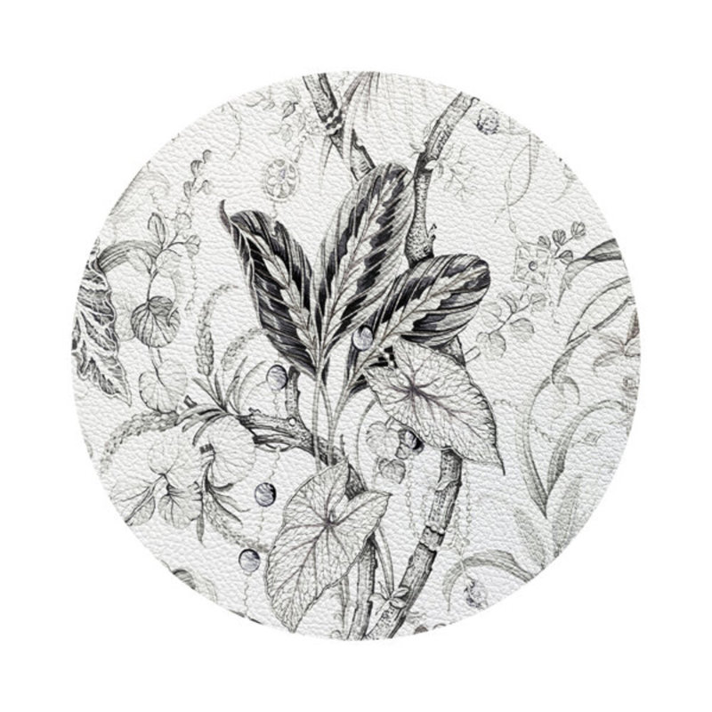 Amazonia Pebble 16" Vinyl Placemat, Dovecote Black White