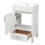 Meuble-lavabo moderne blanc 20,28 po avec lavabo en céramique, structure en bois et tiroir - idéal pour les petites salles de bain.-2094015836