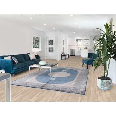 Tapis traditionnel bleu en soie 6 x 9
