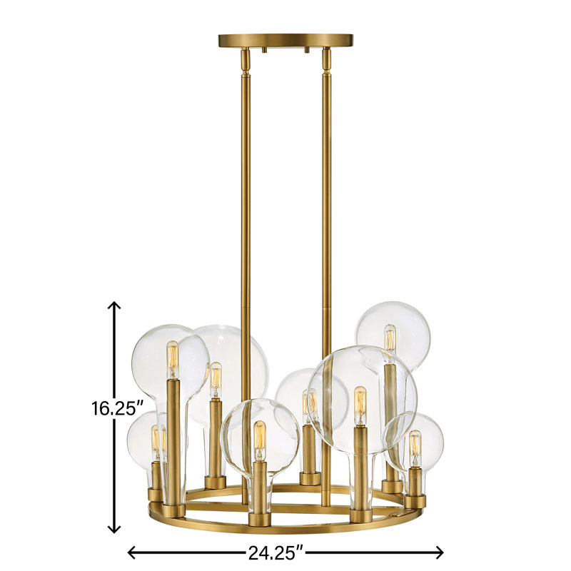 Alchemy 8 - Light Unique Wagon Wheel Chandelier, Lacquered Brass
