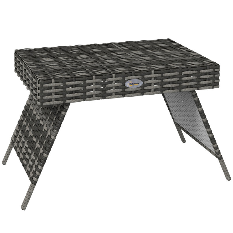 Rectangular Wicker/Rattan Outdoor Folding Side Table